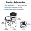 Camping Chair Camping Chair with Side Table Outdoor Portable Director's Chair, Foldable Fishing Chair with Cup Holder, Easy-to-Stow Beach Chair with Handles, Load Bearing 300lb view 2
