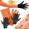 YUNVI Field Dressing Gloves for Deer Hunting and Veterinary Use - Includes Disposable and Nitrile Gloves Orange 30 Pairs view 1