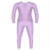 Manyakai Men's Glossy Two Piece Workout Yoga Fitness Outfits Compression Long Sleeve Shirt Top with Leggings Lavender Medium view 1