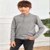 GAMISOTE Boys Sweater Quarter Zip Up Chunky Knit Mock Neck Warm Pullver Kids Knitwear Grey view 4