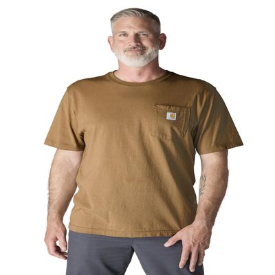 Carhartt Men's Loose Fit Heavyweight Short-Sleeve Pocket T-Shirt, Brown, 5X-Large