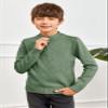 GAMISOTE Boys Sweater Quarter Zip Up Chunky Knit Mock Neck Warm Pullver Kids Knitwear Green view 2