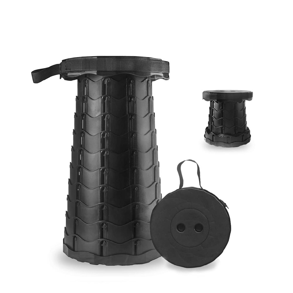 Upgraded Collapsible Stool,Load Capacity 440lbs, Lightweight Yet More Sturdy,Portable Retractable Folding Telescoping,Foldable Camping Stool for Camping Fishing Hiking BBQ