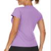 TACVASEN Women's Performance V Neck Workout Shirts Quick Dry Moisture Wicking Gym Tee Shirt Lightweight Running Tennis Top Gray Purple XXL view 2