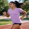 TACVASEN Women's Performance V Neck Workout Shirts Quick Dry Moisture Wicking Gym Tee Shirt Lightweight Running Tennis Top Gray Purple XXL view 3