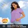 TACVASEN Women's Performance V Neck Workout Shirts Quick Dry Moisture Wicking Gym Tee Shirt Lightweight Running Tennis Top Gray Purple XXL view 4