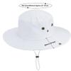 Cotton-Wide-Brim-Sun-Hat-for-Men-and-Women,Outdoor Bucket-Hat UV-Protection Safari-Boonie-Hat for Fishing Hiking White view 2