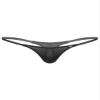 easyforever Men's Sheer Mesh See Through Low Rise T-Back G-String Thongs Bikini Briefs Underwear Black Type A Medium view 1