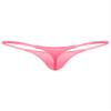 easyforever Men's Sheer Mesh See Through Low Rise T-Back G-String Thongs Bikini Briefs Underwear Pink Type A Large view 2