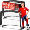 NET PLAYZ Soccer Goals Soccer Net - Kids Pop-up Football Goals for Backyard Practice & Training, Portable Set of 2, Black, 4 x 3 Ft (NOS36340A01) view 1