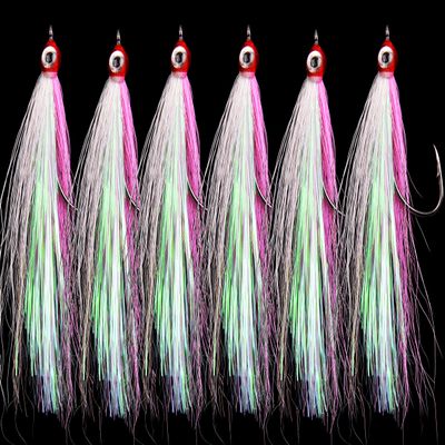 Streamer Fly Fishing Flies - 6pcs Clouser Minnow Fishing Flies Fly Fishing Lures for Flounder Salmon Trout Sea Bass Steelhead Freshwater Saltwater Fishing Teaser Hook Lures