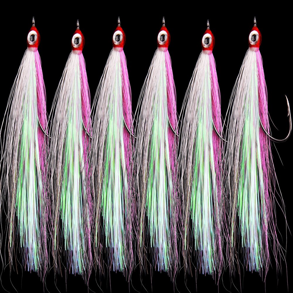 Streamer Fly Fishing Flies - 6pcs Clouser Minnow Fishing Flies Fly Fishing Lures for Flounder Salmon Trout Sea Bass Steelhead Freshwater Saltwater Fishing Teaser Hook Lures