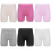JanJean Kids Girls 6Pcs Solid Color Lace Trim Boyshort Underwear Safety Dress Stretchy Shorts Yoga Gymnastic Active Shorts Black&White&Grey&Pink&Hot Pink&Nude 15-16 Years view 1