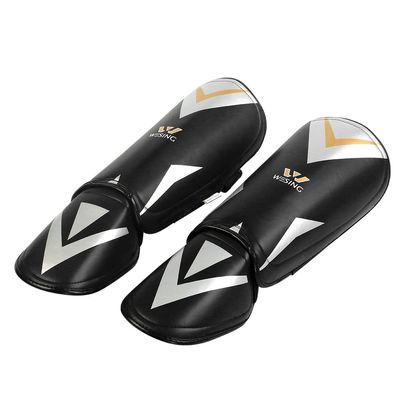Wesing Boxing Shin and Instep Protector for Men Women Kickboxing MMA Muay Thai Shin and Instep Gear Sparring Training Gear (S, Black)