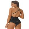 YOOJOO Women's Dance Dress with Rhinestone Fringe Tassel - Latin Salsa Ballroom Dress - Black Large view 2