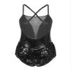 YOOJOO Women's Dance Dress with Rhinestone Fringe Tassel - Latin Salsa Ballroom Dress - Black Large view 4