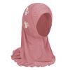 Clobeau Muslim Hijab Girls Hijab Scarfs Head Wrap Scarf, Islamic Scarf Shawls Lace Headscarf Cap, Plain Hijabs for Girls Age 2-6 view 1