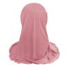Clobeau Muslim Hijab Girls Hijab Scarfs Head Wrap Scarf, Islamic Scarf Shawls Lace Headscarf Cap, Plain Hijabs for Girls Age 2-6 view 3