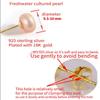 pink pearl 18K Gold stud Earrings for women Ladies GirlHandpicked Genuine Freshwater aquaculture Cultured AAAA+ Pearls. (pink-10mm) view 2