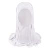 Clobeau Muslim Hijab Girls Hijab Scarfs Head Wrap Scarf, Islamic Scarf Shawls Lace Headscarf Cap, Plain Hijabs for Girls Age 2-6 view 2