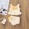 Swimsuits Suit Girl Striped Toddler Bikini Bow Set Swimsuit Baby Kids Swimwear Bathing 2pc Girls Swimwear (Yellow, 120) view 2