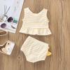 Swimsuits Suit Girl Striped Toddler Bikini Bow Set Swimsuit Baby Kids Swimwear Bathing 2pc Girls Swimwear (Yellow, 120) view 3