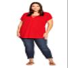 Avenue Women's Plus Size Top - 3 Bar V-Neck view 1