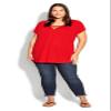 Avenue Women's Plus Size Top - 3 Bar V-Neck view 2
