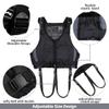 Yueta Swim Vest for Adults, Adjustable Size Buoyancy Aid Jacket for Swimming, Kayaking, Boating (Black, XS/S) view 4