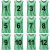 TopTie Sets of 12 (#1-12, 13-24) Numbered/Blank Scrimmage Training Vests Soccer Bibs Sports Pinnies-Forest [#1 to 12]-XL view 1