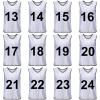 TopTie Sets of 12 (#1-12, 13-24) Numbered/Blank Scrimmage Training Vests Soccer Bibs Sports Pinnies-White [#13 to 24]-L view 1