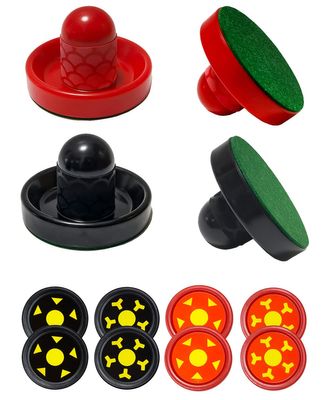 Joovon Air Hockey Pucks and Paddles, Non-Slip Strikers and Dynamic Pucks, Paddles for Adults and Kids, Replacement Accessories (Red and Black)