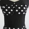 50s Polka Dot Halter Dresses for Women Vintage Polka Dot Cocktail Dresses 1950s Halter Rockabilly Dresses 50's 60's Prom Tea Party Swing Dresses Audrey Hepburn Prom Dress Black+White Dots X-Large view 4