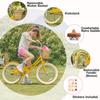 Glerc Little Molly 20 Inch Kids Bike, Retro Cruiser Girls Bike for Children Ages 7-13 Years Old, Kids Bicycle with Wicker Basket & Kickstand, Yellow view 2