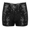 FEESHOW Girls Kids Gymnastic Shorts Glitter Ballet Dance Shorts Boys Metallic Spandex Tumbling Yoga Sports Shorts Black 3-4 Years view 1