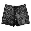 FEESHOW Girls Kids Gymnastic Shorts Glitter Ballet Dance Shorts Boys Metallic Spandex Tumbling Yoga Sports Shorts Black 3-4 Years view 4