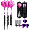 sanfeng Soft Tip Darts Set 20 Grams with Purple Aluminum Shafts Extra 50 Rubber O-Rings 30 Darts Plastic Tip 6 Standard Flights Slim Case for Electronic Dart Board view 1