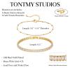 TONTMY STUDIOS Gold Bracelets for Women Set 2 Layer Tennis CZ Bracelets 14K Gold Filled Dainty Satellite Chain Everyday Minimalist Bracelet Stack Jewelry for Women view 4