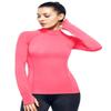 Athletic Tops for Women Long Sleeve Running Shirt with Thumb Holes Mock Neck (Neon Pink,XS) view 1