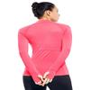 Athletic Tops for Women Long Sleeve Running Shirt with Thumb Holes Mock Neck (Neon Pink,XS) view 3