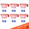 ALALAL 6 Pcs Heavy Duty Basketball Nets Replacement Bold Polyester Woven Rope Basketball Hoop Net-All Weather Anti Whip, Fits Standard Indoor or Outdoor Rims 12 Loops(Red White Blue) view 1