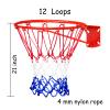 ALALAL 6 Pcs Heavy Duty Basketball Nets Replacement Bold Polyester Woven Rope Basketball Hoop Net-All Weather Anti Whip, Fits Standard Indoor or Outdoor Rims 12 Loops(Red White Blue) view 2