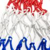 ALALAL 6 Pcs Heavy Duty Basketball Nets Replacement Bold Polyester Woven Rope Basketball Hoop Net-All Weather Anti Whip, Fits Standard Indoor or Outdoor Rims 12 Loops(Red White Blue) view 4
