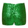 FEESHOW Girls Kids Gymnastic Shorts Glitter Ballet Dance Shorts Boys Metallic Spandex Tumbling Yoga Sports Shorts Green 3-4 Years view 2