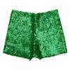 FEESHOW Girls Kids Gymnastic Shorts Glitter Ballet Dance Shorts Boys Metallic Spandex Tumbling Yoga Sports Shorts Green 3-4 Years view 4