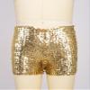 FEESHOW Girls Kids Gymnastic Shorts Glitter Ballet Dance Shorts Boys Metallic Spandex Tumbling Yoga Sports Shorts Yellow 3-4 Years view 3