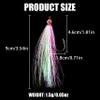 OROOTL Fishing Bucktail Teaser Hooks, 10pcs Saltwater Fishing Jigs Teaser Lures High Carbon Steel Hooks with Crystal Flash Feather Skirt for Flounder Salmon Trout Sea Bass Steelhead view 3