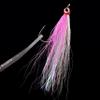 OROOTL Fishing Bucktail Teaser Hooks, 10pcs Saltwater Fishing Jigs Teaser Lures High Carbon Steel Hooks with Crystal Flash Feather Skirt for Flounder Salmon Trout Sea Bass Steelhead view 4