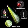 OROOTL Fishing Bucktail Teaser Hooks, 10pcs Saltwater Fishing Jigs Teaser Lures High Carbon Steel Hooks with Crystal Flash Feather Skirt for Flounder Salmon Trout Sea Bass Steelhead view 2