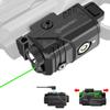 DEFENTAC DF-1061 Magnetic Charging Pistol Light with Green Beams for Guns, 450 Lumens Tactical Flashlight White LED and Green Beam Combo with Sliding Rail